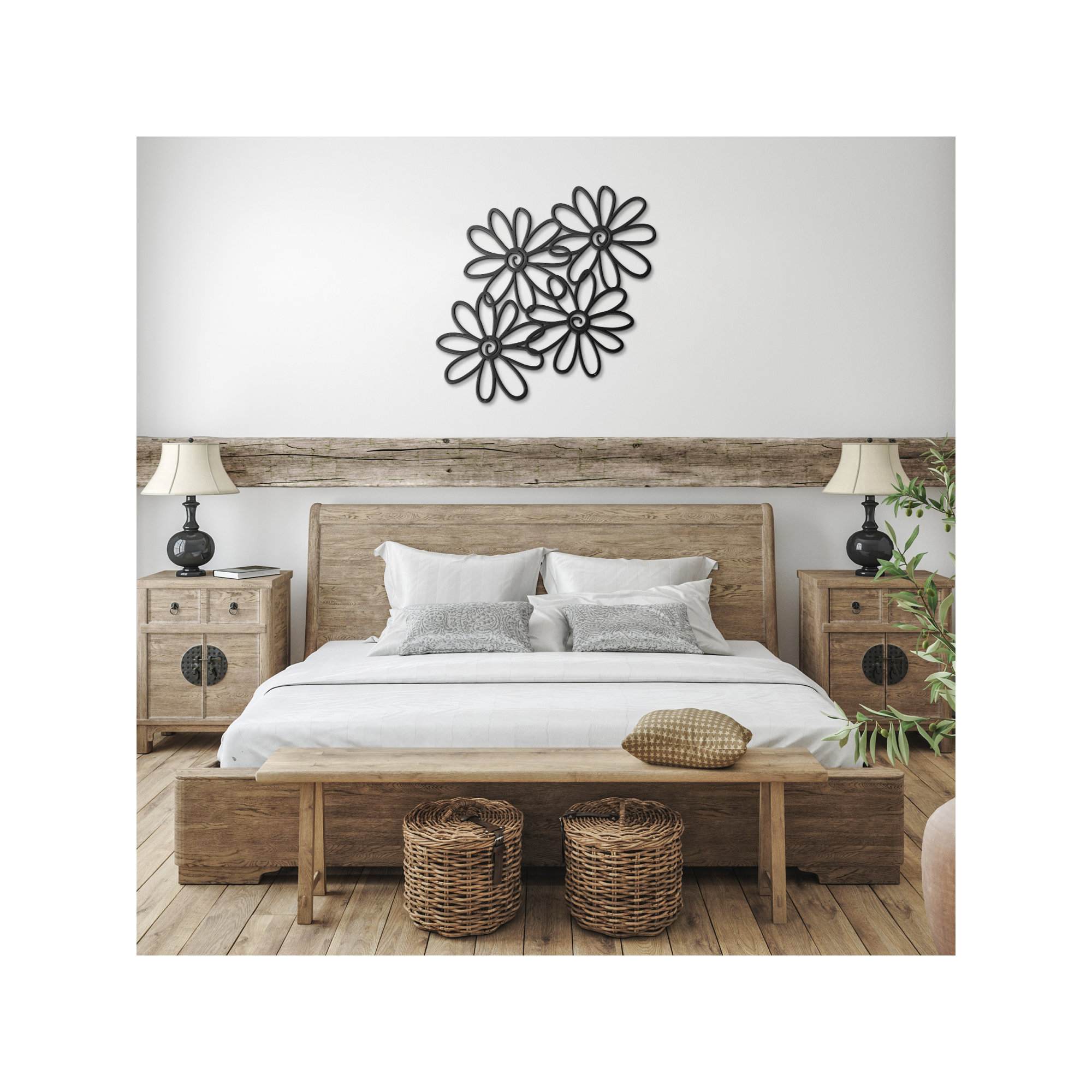 Metal Flower Wall Art, Metal Daisy Wall Art, Outdoor Metal Flower Wall