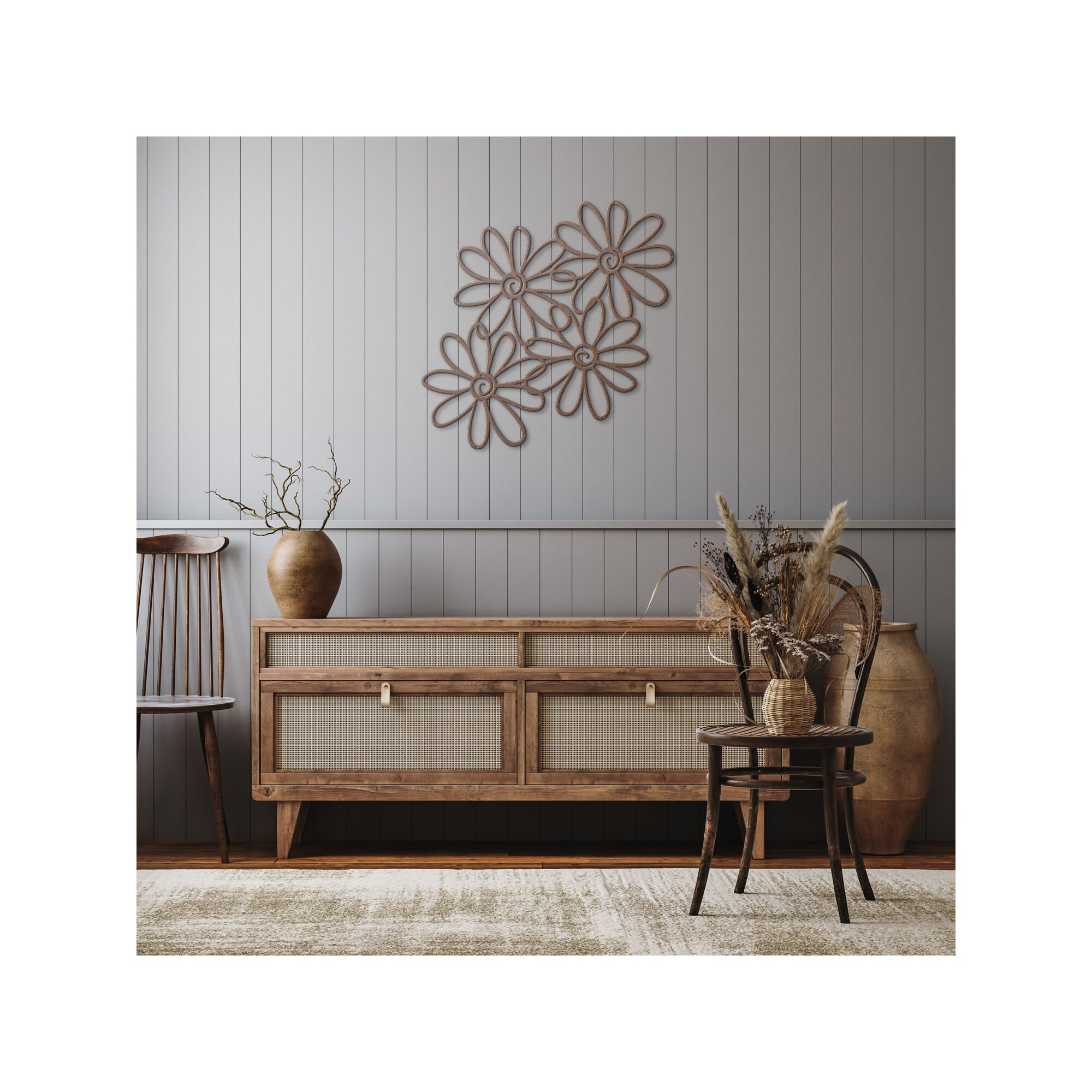 Metal Flower Wall Art, Metal Daisy Wall Art, Outdoor Metal Flower Wall