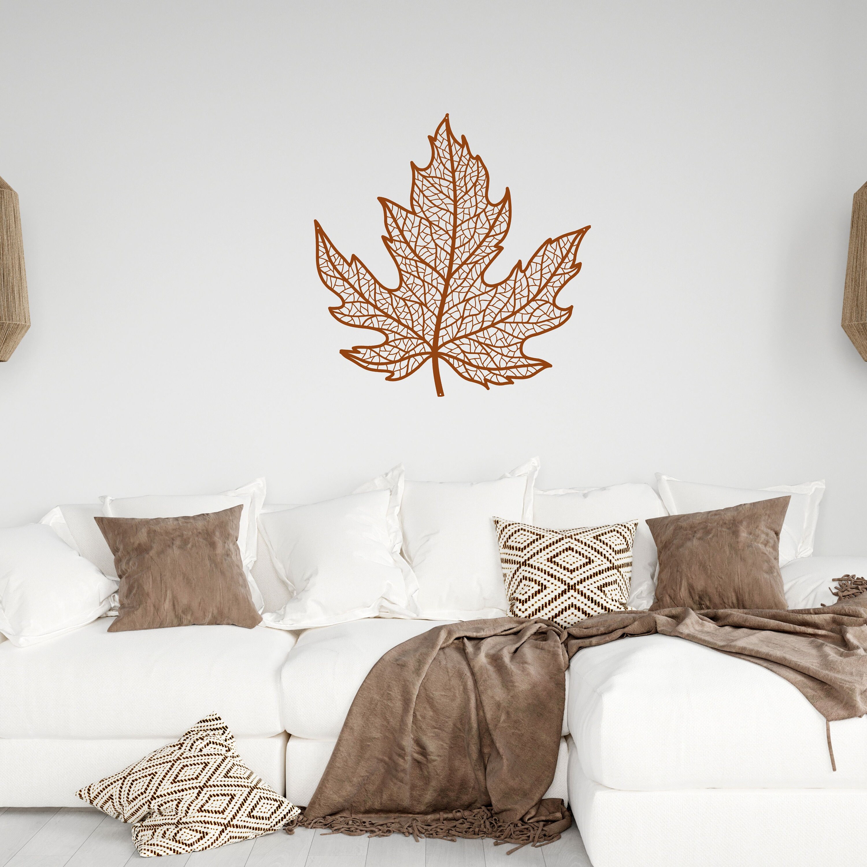 Metal Maple Leaf Wall Decor Autumninspired Indoor/outdoor Leaf Vein