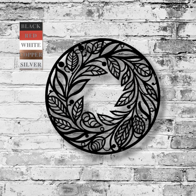 Christmas Metal Wreath Holly Leaves, Berries Bow Outdoor Metal Wall Art, Holiday Porch Decor, Winter Home Decor, Christmas Housewarming gift image 1
