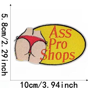 Ass Pro Shops Iron On Patch, Funny Butt Patch, Embroidered Motorcycle Patch, Biker Jacket Patch, Hat Patch, Sew On Patch. 3 patches