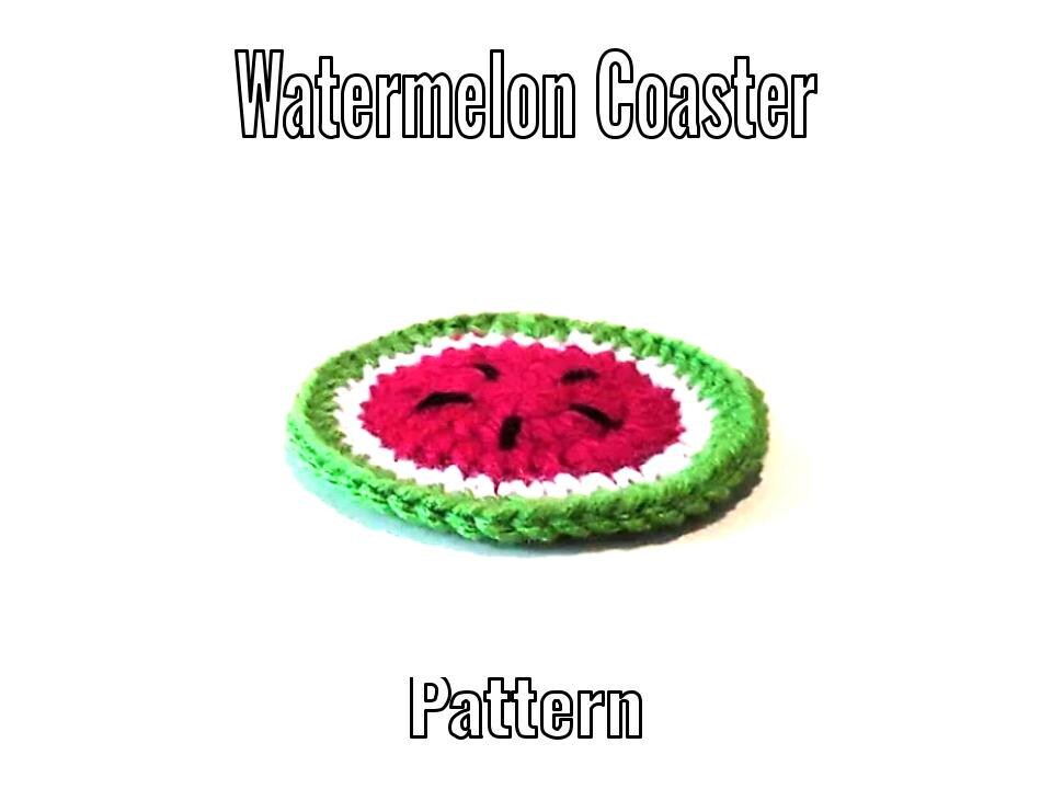 39 Crochet Watermelon Patterns to Cheer You Up 25 Crochet Watermelon Coaster