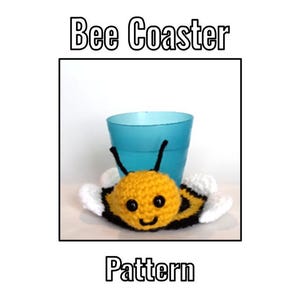 Crochet Bumble Bee Coaster Pattern - Animal Coaster - PDF Instructions Only