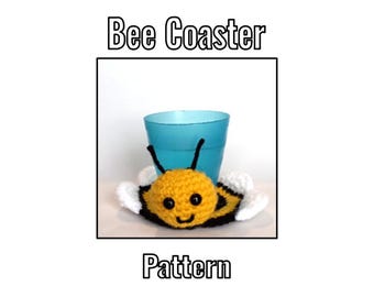 Crochet Bumble Bee Coaster Pattern - Animal Coaster - PDF Instructions Only