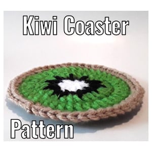 Crochet Kiwi Coaster Pattern - PDF and Video Instructions