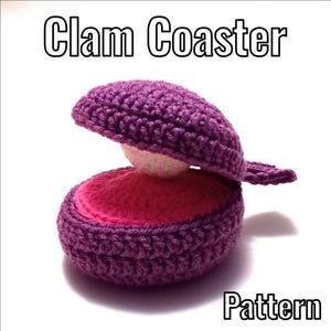 Crochet Clam Coaster Pattern - PDF Instructions Only