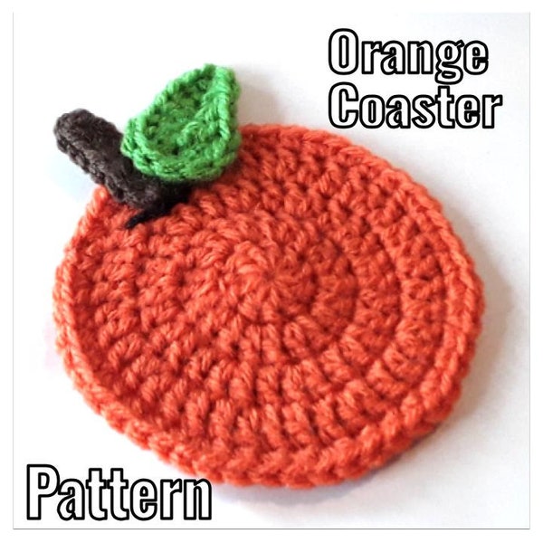 Crochet Orange Coaster Pattern - PDF and Video Instructions