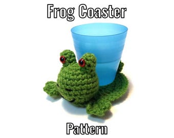 Crochet Frog Coaster Pattern - Animal Coaster - PDF Instructions Only