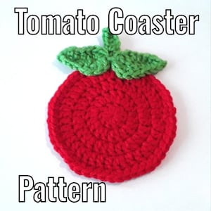 Crochet Tomato Coaster Pattern - PDF and Video Instructions