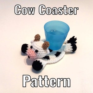 Crochet Cow Coaster Pattern - Animal Coaster - PDF Instructions Only