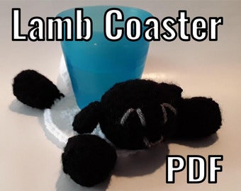 Crochet Lamb Coaster Pattern - Animal Coaster - PDF Only