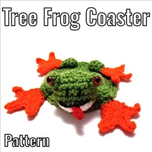 Crochet Tree Frog Coaster Pattern - PDF Instructions Only
