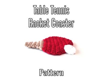Crochet Table Tennis Racket Coaster Pattern - PDF Instructions Only
