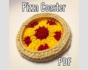 Crochet Pizza Coaster Pattern - PDF Only