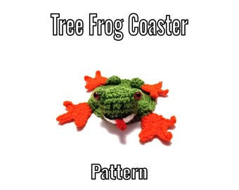 Crochet Tree Frog Coaster Pattern - PDF Instructions Only