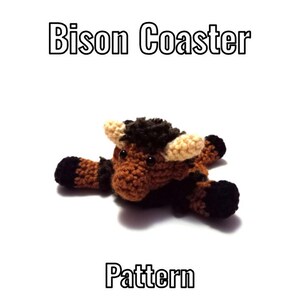 Crochet Bison Coaster Pattern - PDF Instructions Only
