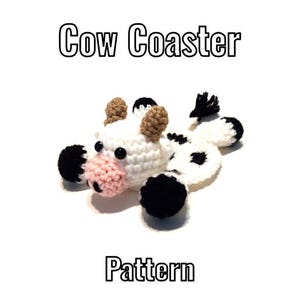 Crochet Cow Coaster Pattern - Animal Coaster - PDF Instructions Only