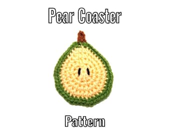 Crochet Pear Coaster Pattern - Instructions Only