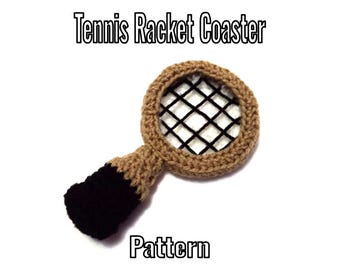 Crochet Tennis Racket Coaster Pattern - PDF Instructions Only