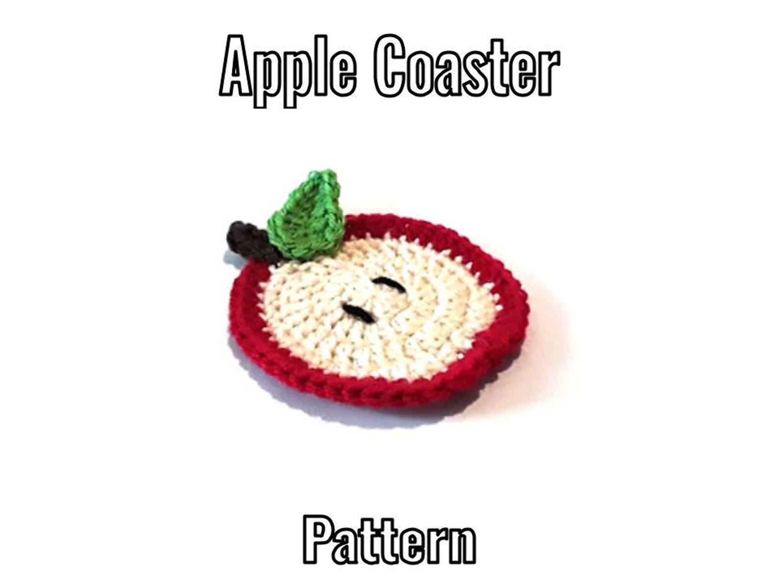 Crochet Apple Coaster Pattern - Fruit Coaster - Instructions Only - Etsy