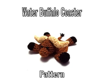 Crochet Water Buffalo Coaster Pattern - PDF Instructions Only