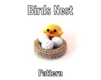 かぎ針編みの鳥の巣のパターン - PDF 説明書のみ