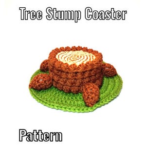 Crochet Tree Stump Coaster Pattern - PDF Instructions Only