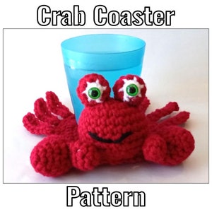 Crochet Crab Coaster Pattern - Animal Coaster - PDF Instructions Only