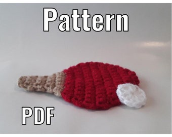 Crochet Ping Pong Paddle Coaster Pattern - PDF