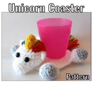 Crochet Unicorn Coaster Pattern - Animal Coaster - PDF Instructions Only