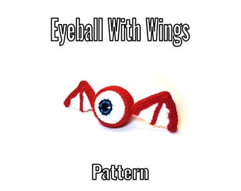 Crochet Eyeball With Wings Pattern - PDF Instructions Only