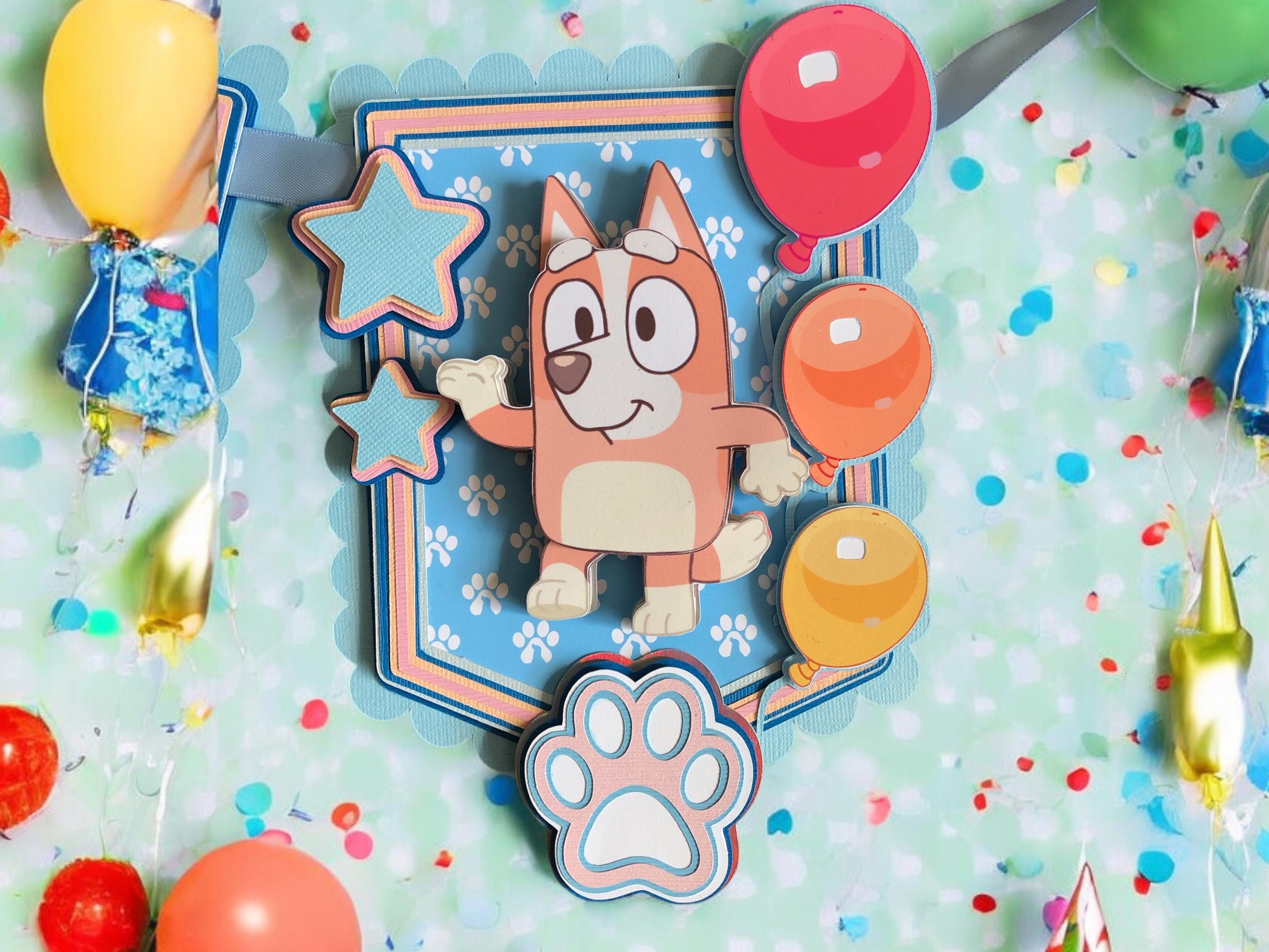 Bluey Birthday Pennant Banner – Blue Party Decoration