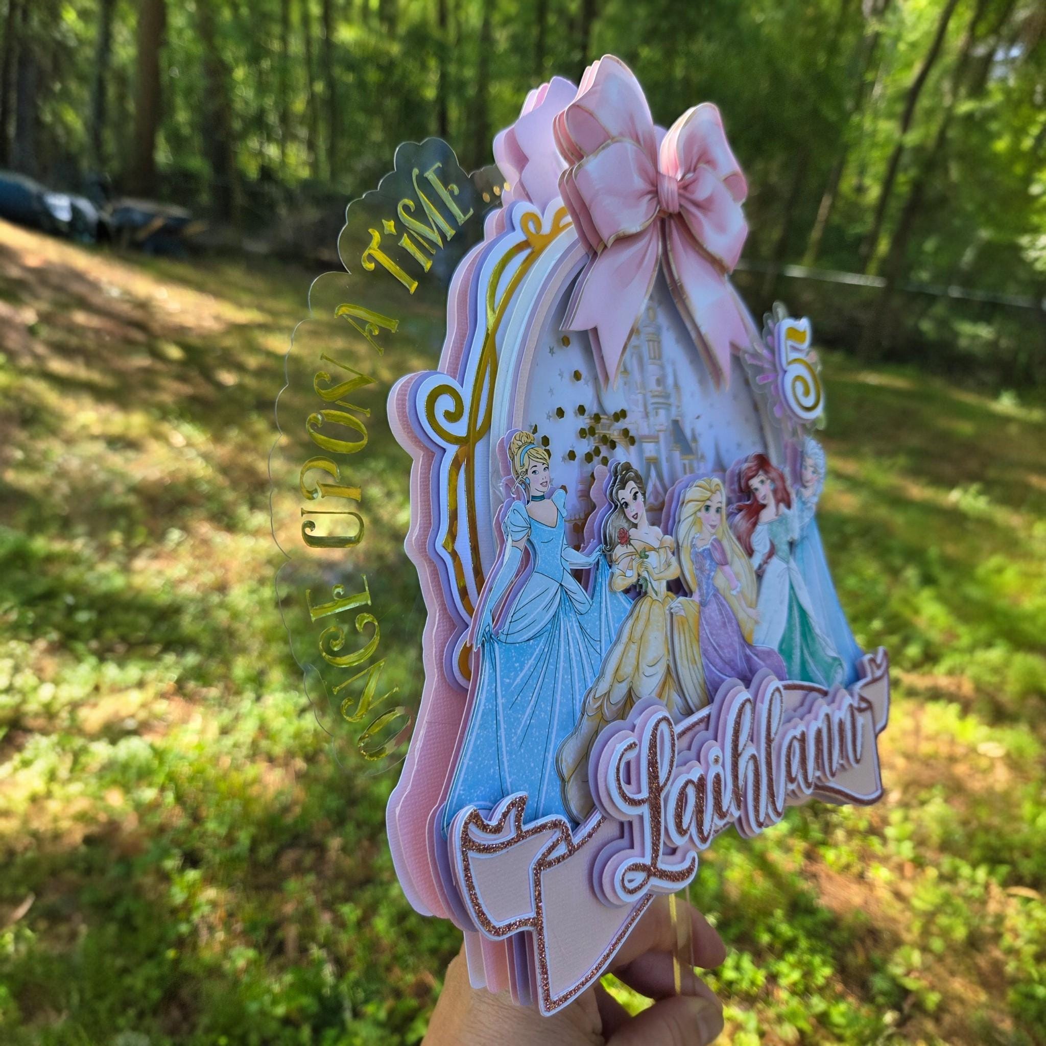 Princess Cake Topper Personalized With Name and Age | Fairytale Castle ...