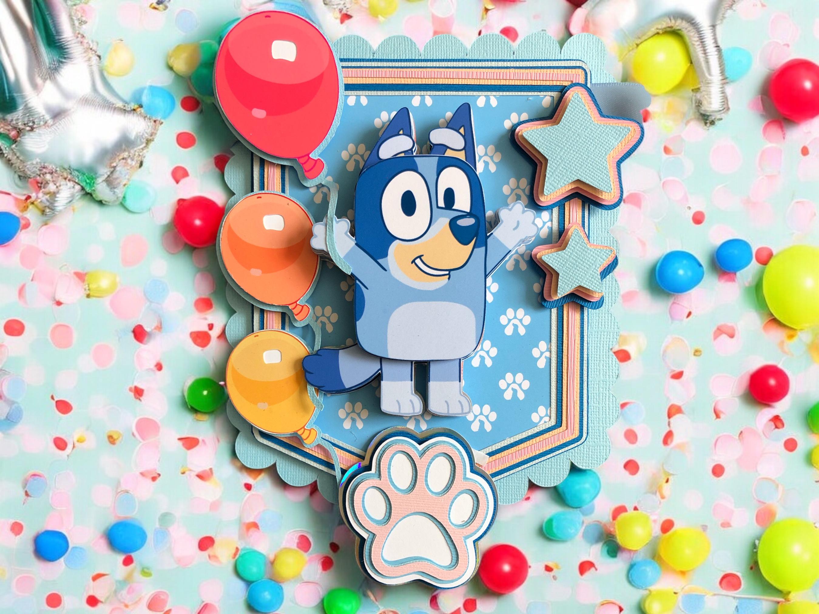 Bluey Birthday Pennant Banner – Blue Party Decoration