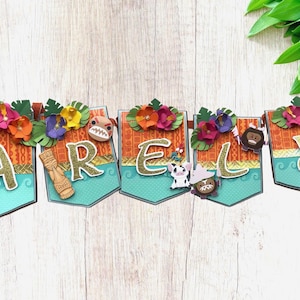 Moana Banner, Moana Party, Moana Birthday, Moana Party Wall Decoration, Moana Decorations 3D, Personalized Moana Banner bild 1