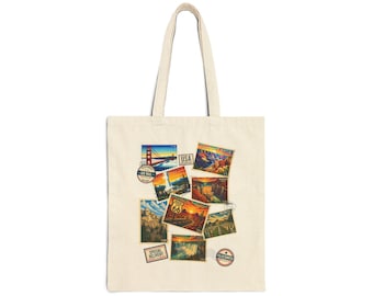 All American Road Trip Stamp Collage Tote Bag