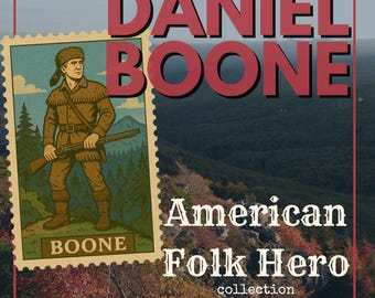 Daniel Boone Vintage Stamp Style Tee & Sweatshirt