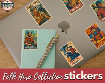 Folk Hero Collection Stamp Style Sticker