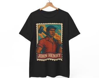 John Henry Graphic Tee: Vintage Americana Folklore Shirt