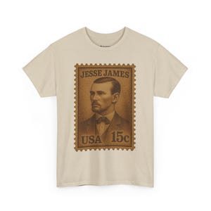 Jesse James Stamp Tee: Vintage Cowboy Graphic Shirt, Americana Style