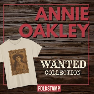Annie Oakley Vintage Tee, Western Folklore T-Shirt, Vintage Stamp Design, Western Apparel, Americana Tee
