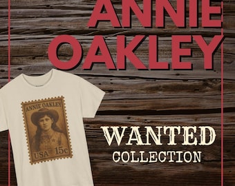 Annie Oakley Vintage Tee, Western Folklore T-Shirt, Vintage Stamp Design, Western Apparel, Americana Tee