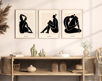 Woman Art Black & White Matisse Poster, PDF, Digital Wall Art, Wall Decor, Matisse Prints, Museum Wall Art