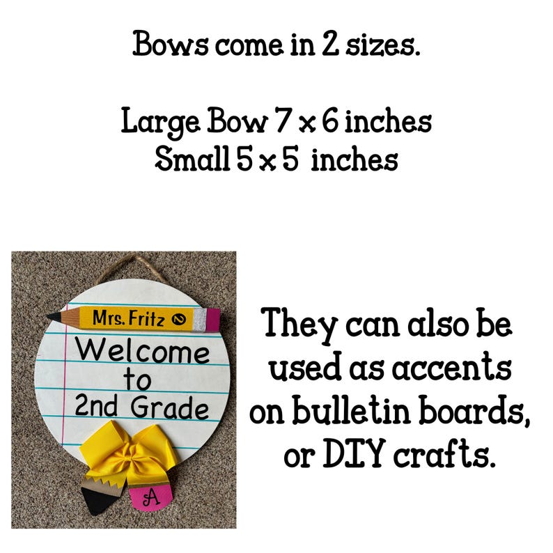 Personalized hair bow for girls initial hair bow back to school customized bow pencil hair bow hair accessories pencil bow image 9