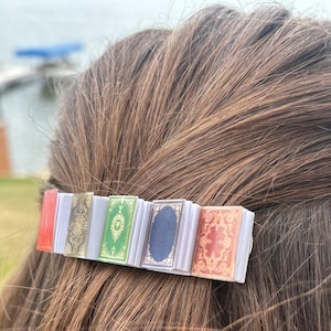 Librarian Gift Hair Clip Bookworm Present Unique Accessory Book Themed Teacher Reader Miniature Book Barrette Literary Fashion Handmade Book Lover Gift Quirky Accessory Conversation Starter