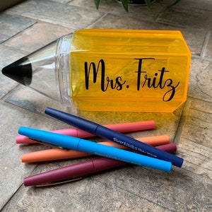 Teacher gift personalized teacher pencil holder teacher appreciation gift card holder teacher thank you gift school teacher coworker gift