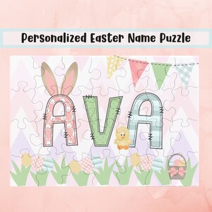 Personalisiertes Osterpuzzle Namenspuzzle Osterkorbfüller Ostergeschenk für Mädchen Ostergeschenk für Jungen Kinder Namenspuzzle individueller Name