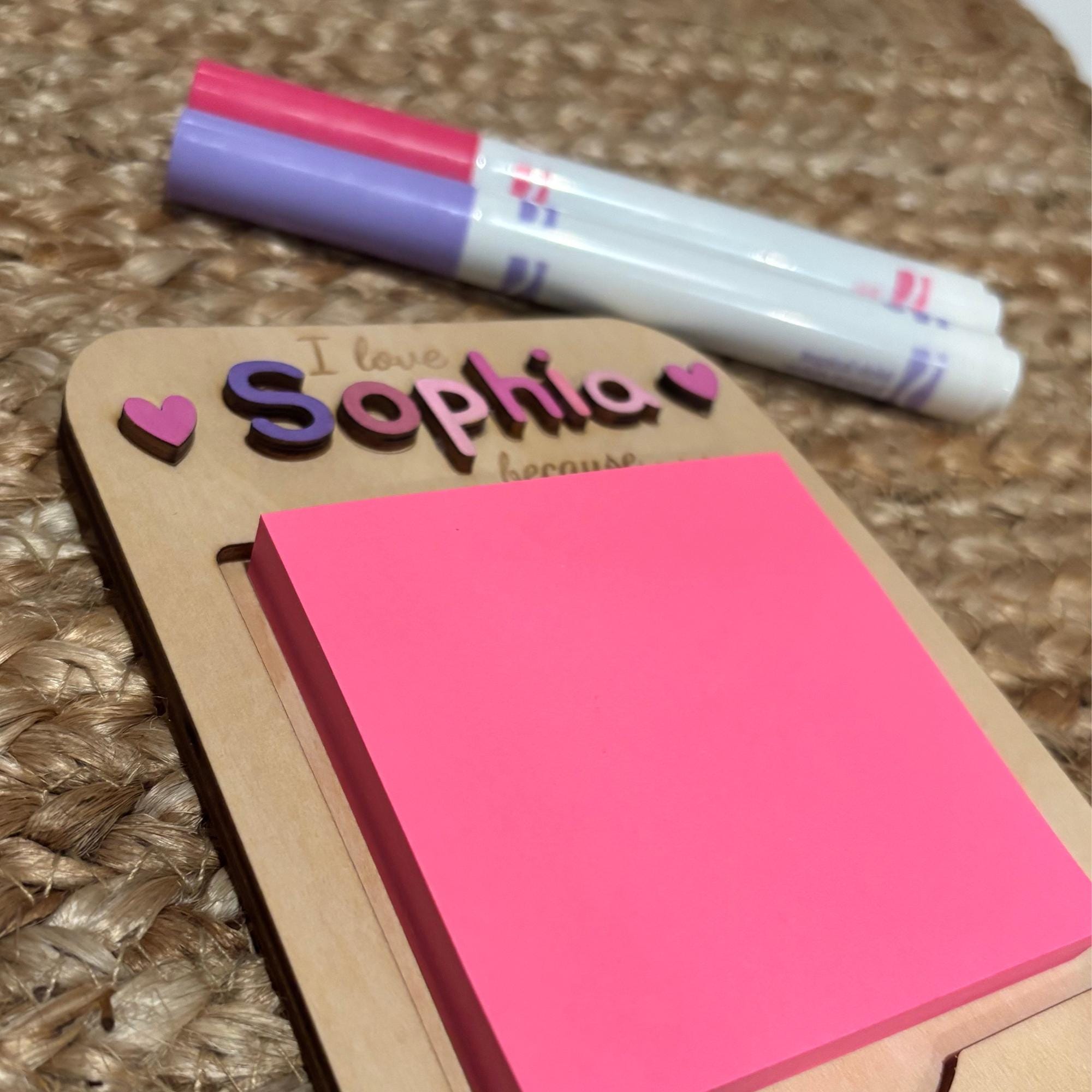 Personalized Wooden Notepad Holder Kids Grandkids Gift Customizable ...