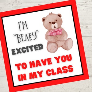 Welcome back to school treat tag To students from teacher Beary excited to have you in my class  Meet the teacher  Welcome back
