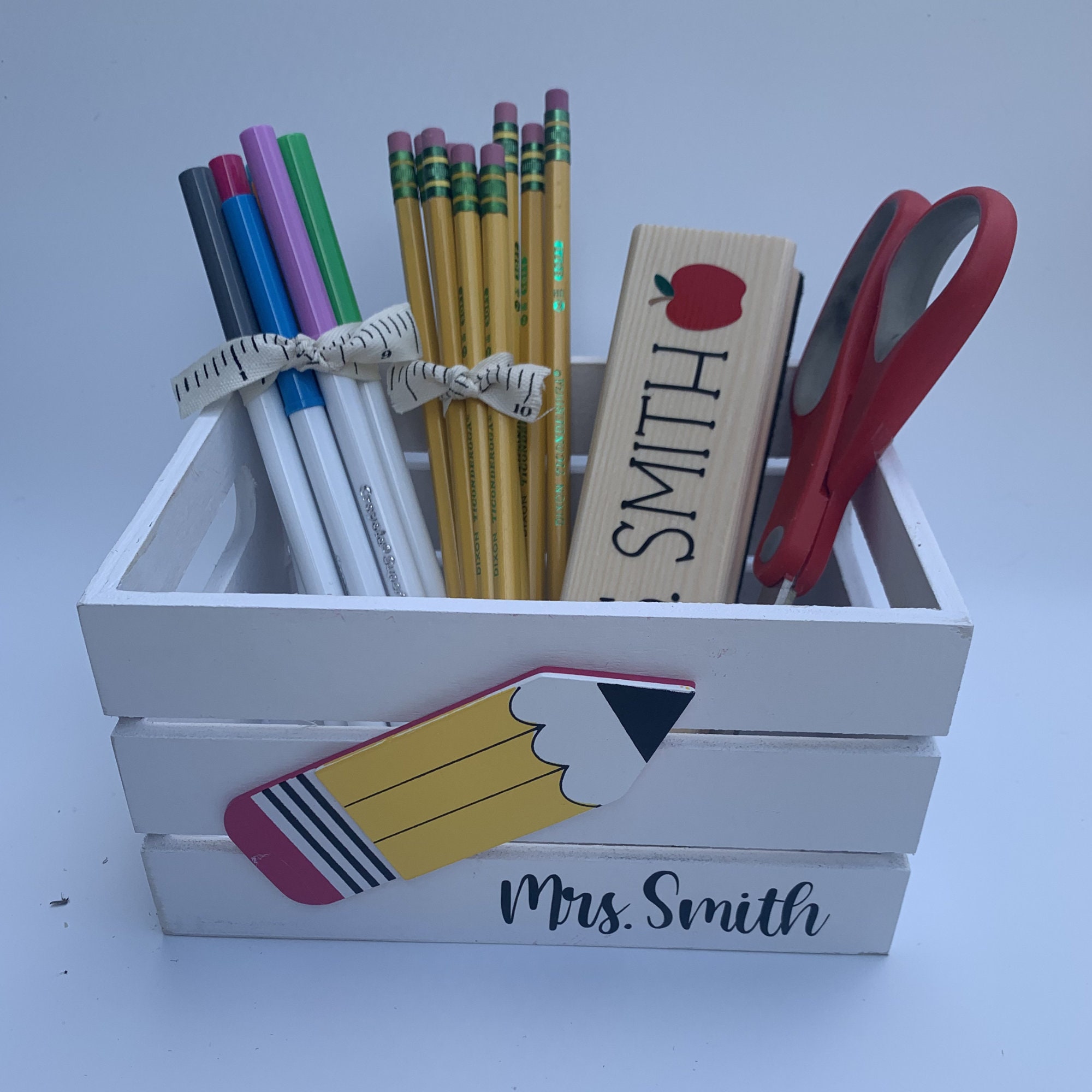 Personalized Teacher Gift Pencil Organizer Back to School Gift Kinder ...